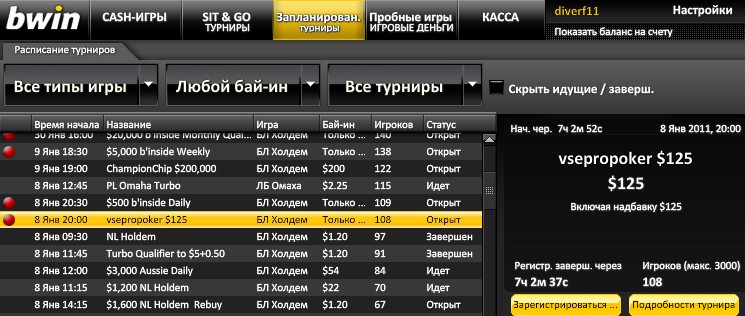    Bwin poker